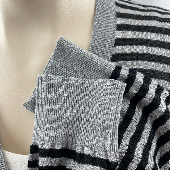 Theory Black and Grey Striped Goldsmith S Refinery Cardigan M - Picture 11 of 14